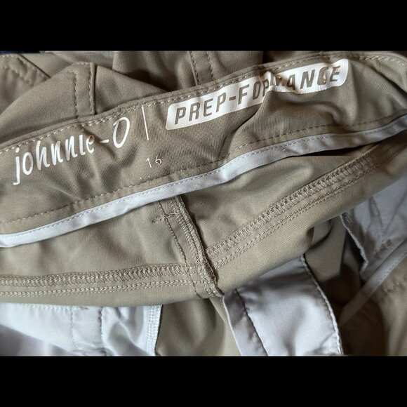 Johnnie O Pants 16 Womens Beige Khaki Low Rise Prep-Formance 100% Poly - Picture 7 of 8